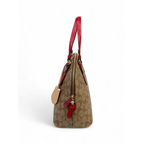 Coach Peyton Signature Cora Dome Coated Canvas Satchel Bag - Picture 9 of 16